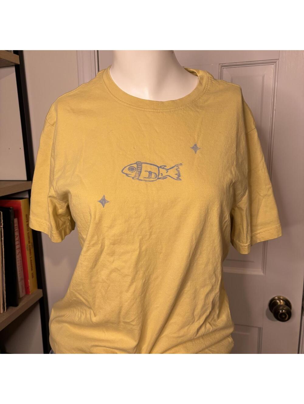 Everlane S Yellow Custom Sweater Fish Tee